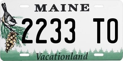 ME license plate 2233TO