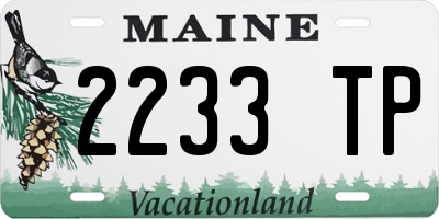 ME license plate 2233TP