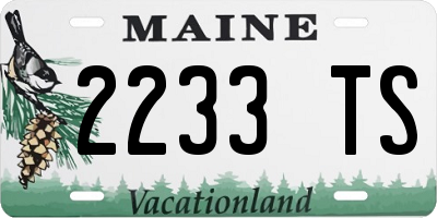 ME license plate 2233TS