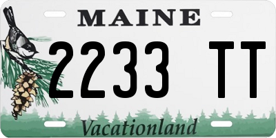 ME license plate 2233TT