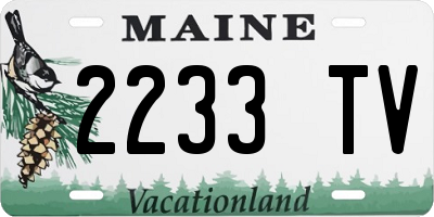 ME license plate 2233TV