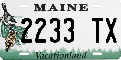 ME license plate 2233TX