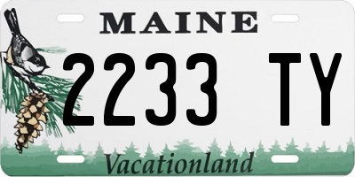 ME license plate 2233TY