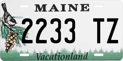 ME license plate 2233TZ