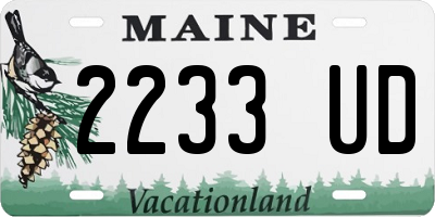 ME license plate 2233UD