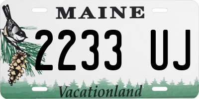 ME license plate 2233UJ