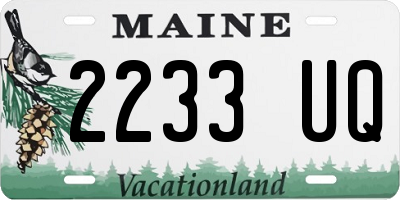 ME license plate 2233UQ