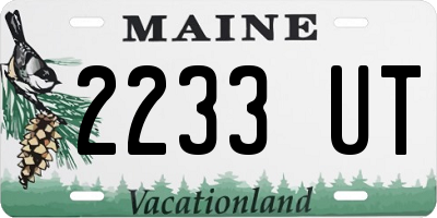 ME license plate 2233UT