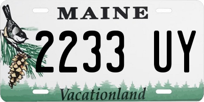 ME license plate 2233UY