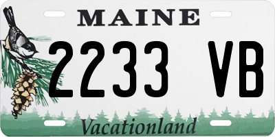 ME license plate 2233VB