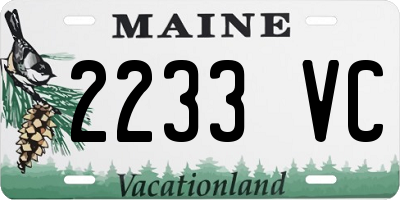 ME license plate 2233VC