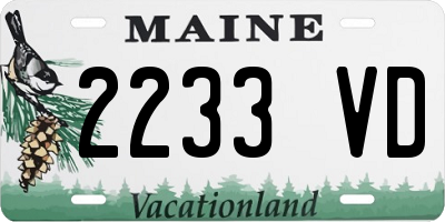 ME license plate 2233VD