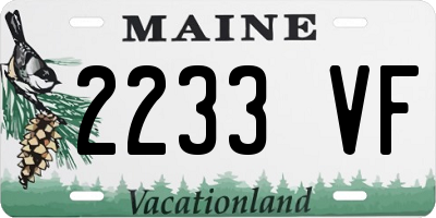ME license plate 2233VF
