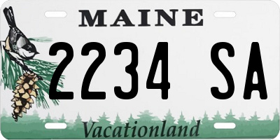 ME license plate 2234SA