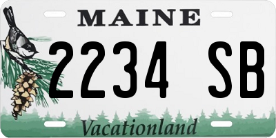 ME license plate 2234SB