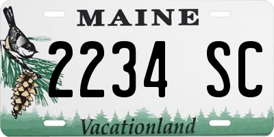 ME license plate 2234SC