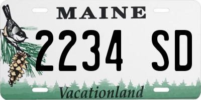 ME license plate 2234SD