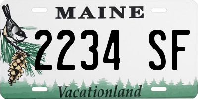 ME license plate 2234SF
