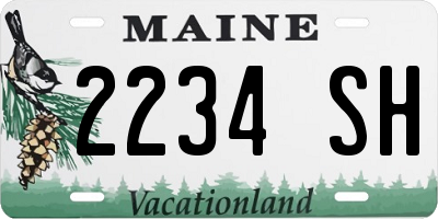 ME license plate 2234SH
