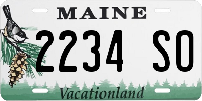 ME license plate 2234SO