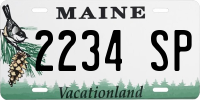ME license plate 2234SP