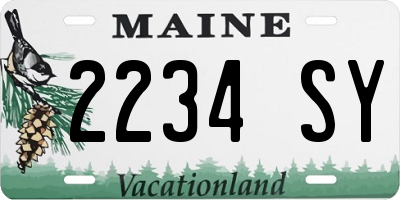 ME license plate 2234SY