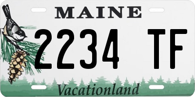 ME license plate 2234TF