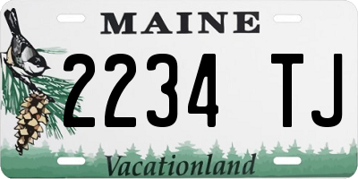 ME license plate 2234TJ