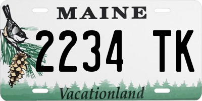 ME license plate 2234TK