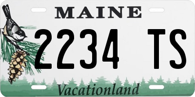 ME license plate 2234TS