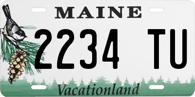 ME license plate 2234TU
