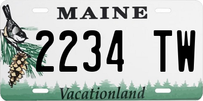 ME license plate 2234TW