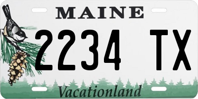 ME license plate 2234TX