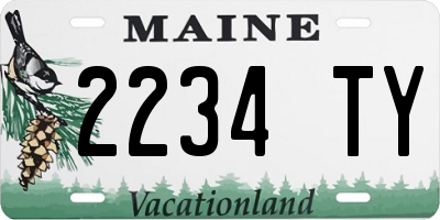 ME license plate 2234TY
