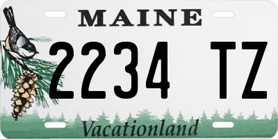 ME license plate 2234TZ