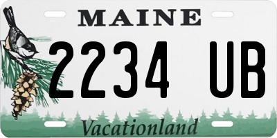 ME license plate 2234UB