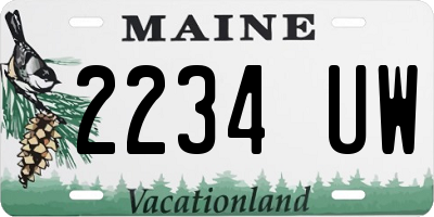 ME license plate 2234UW