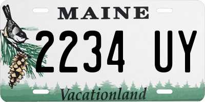 ME license plate 2234UY