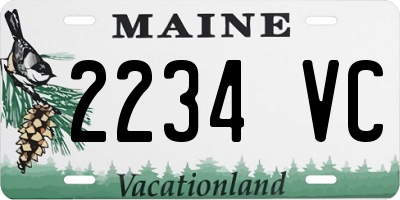 ME license plate 2234VC