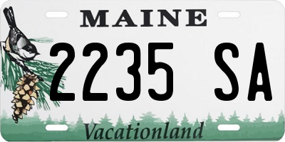 ME license plate 2235SA