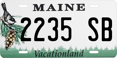 ME license plate 2235SB