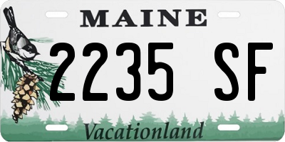 ME license plate 2235SF