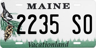 ME license plate 2235SO