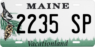 ME license plate 2235SP