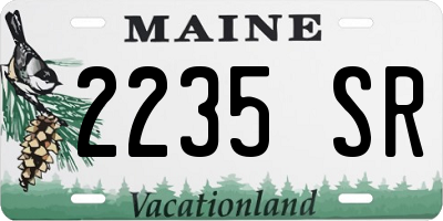 ME license plate 2235SR