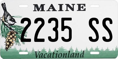 ME license plate 2235SS