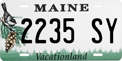 ME license plate 2235SY