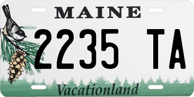 ME license plate 2235TA