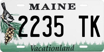 ME license plate 2235TK