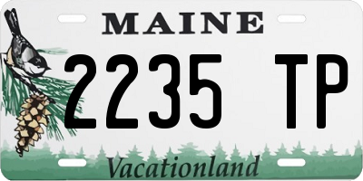 ME license plate 2235TP
